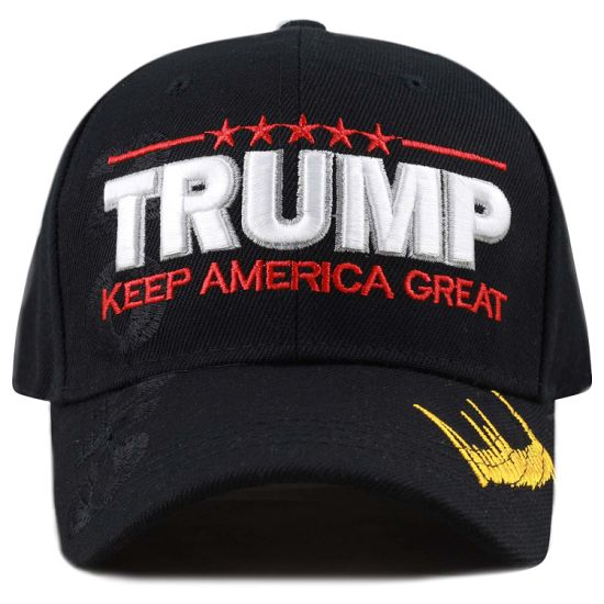 Wholesale Embroidered Adjustable Velcro Strap New Fashion Trump Ear Hat