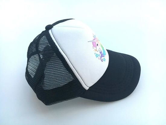 Custom Adjustable Baseball Mesh Trucker Unicorns Printed Girl Cap with Cotton Nylon