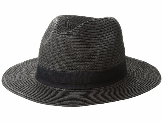 Double Grosgrain Hatband Pinched Crown Panama Straw Hat