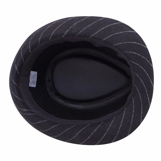 Cotton Gangster Fedora Striped Curved Short Brim Michael Jackson Hat