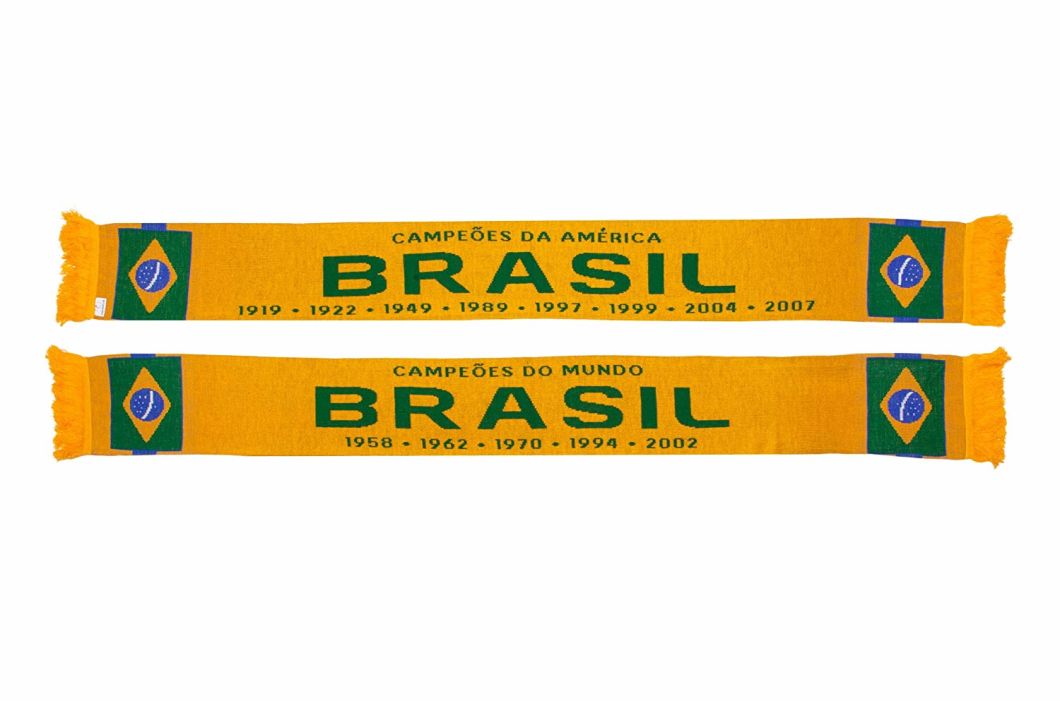 Wholesale Brazil Football Knit Scarf Custom Knitted Liverpool Football Scarf Football Fan Accessories Scarf for Sale