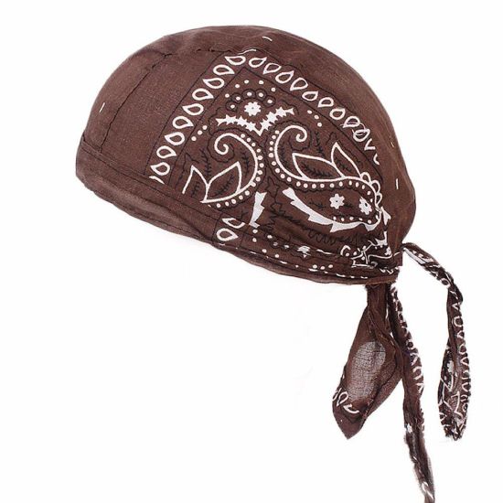 Wholesale Custom Breathable Quick-Dry Sport Bandana Hat Pirate Durag Cap