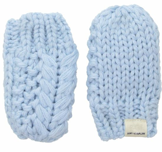 100% Acrylic Winter Warn Toddler Kid Ribbed Cuffs Micro-Fleece Lining Knit Baby Gloves