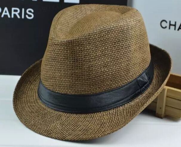 Custom Straw Paper Basic Fedora Hat Summer Beach Hat