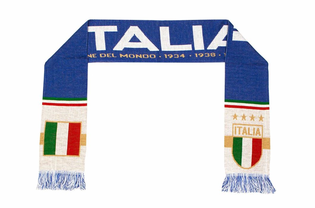 BSCI Audit Acrylic Italy Italia Soccer Double-Sided Fan Football Knit Scarf