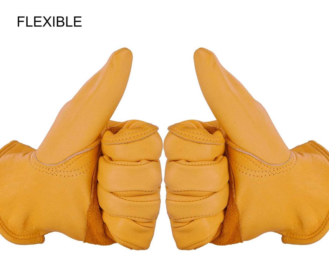 Full Cowhide Leather Flexible Durable Stretchable Tough Working Leather Glove