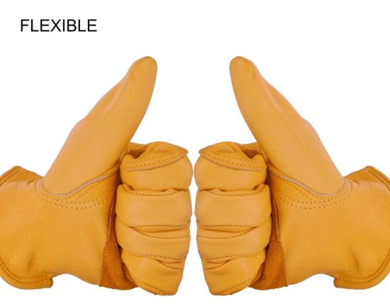 Full Cowhide Leather Flexible Durable Stretchable Tough Working Leather Glove