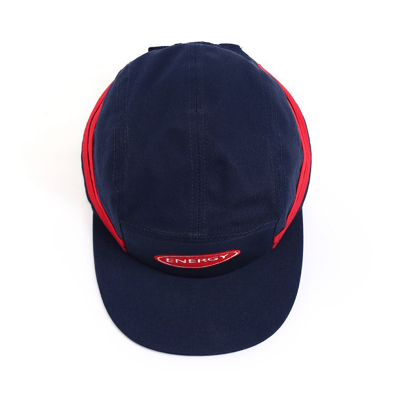 Children's Embroidery Patch Cotton Flat Brim 5 Panel Snapback Cap