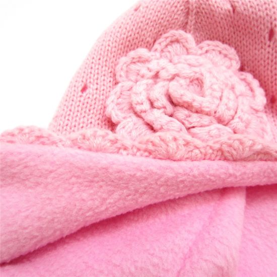 Custom Acrylic Warm Knitted Fleece Earflap Baby Beanie Hats Crochet