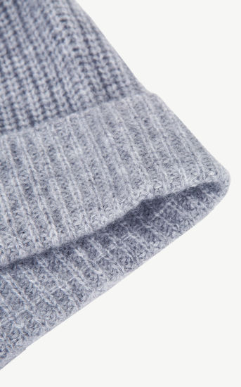 Gray Plain Merino Wool Knit Slouch Custom Beanie Winter Hat