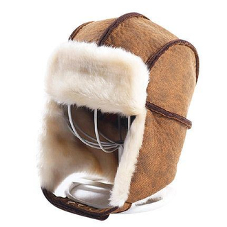 Russian Winter Earflaps Lamb Fur Leather Trooper Hat Australian Shearling Sheepskin Ushanka Trapper Hat