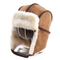 Russian Winter Earflaps Lamb Fur Leather Trooper Hat Australian Shearling Sheepskin Ushanka Trapper Hat