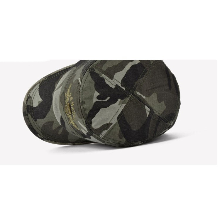 Men's Custom Embroidered Cotton Green Camouflage Camo Army Baseball Cap