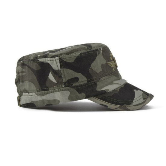 Men′s Custom Embroidered Cotton Green Camouflage Camo Army Baseball Cap