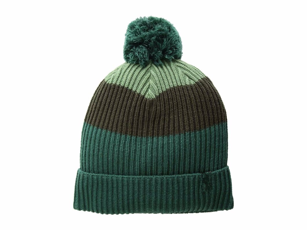 BSCI Audit Ribbed Knitted Mens Winter Hat with Woven Logo