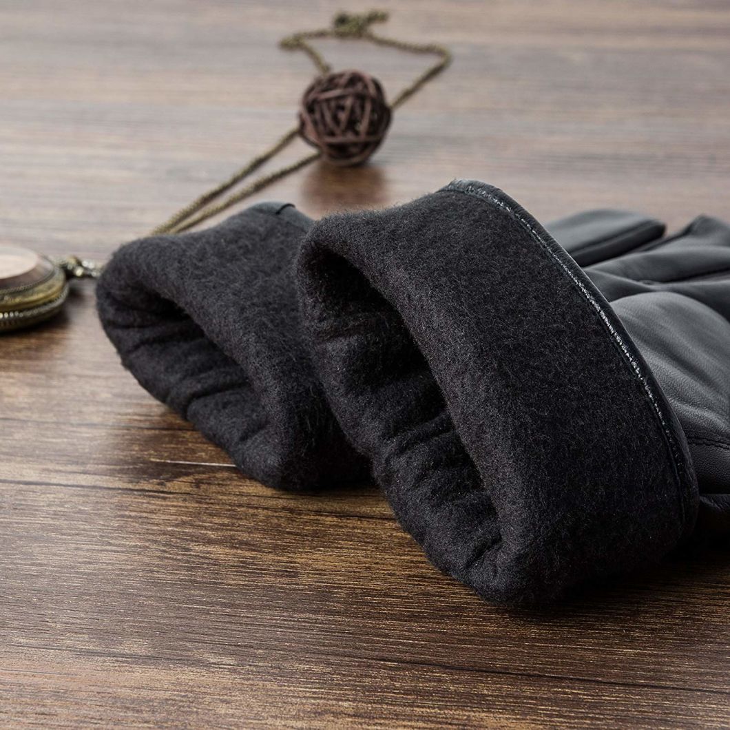 Winter Men's Genuine Leather Warm Driving Motorcycle Gloves Leather