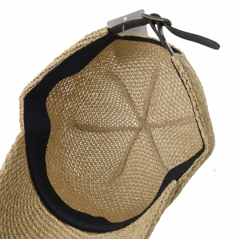 Sedex Audit Adjustable Mesh Baseball Type Summer Paper Straw Cap with Faux Leather Back Strap