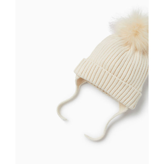 Winter Warm Acrylic Striped Beanie Knitted POM POM Hat Baby