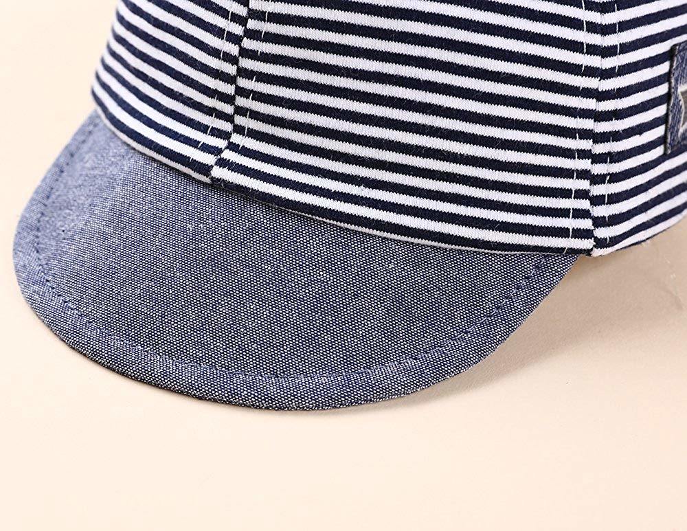 Wholesale Breathable Cotton Striped Sun Protection Bow Hat Custom Baby Baseball Cap