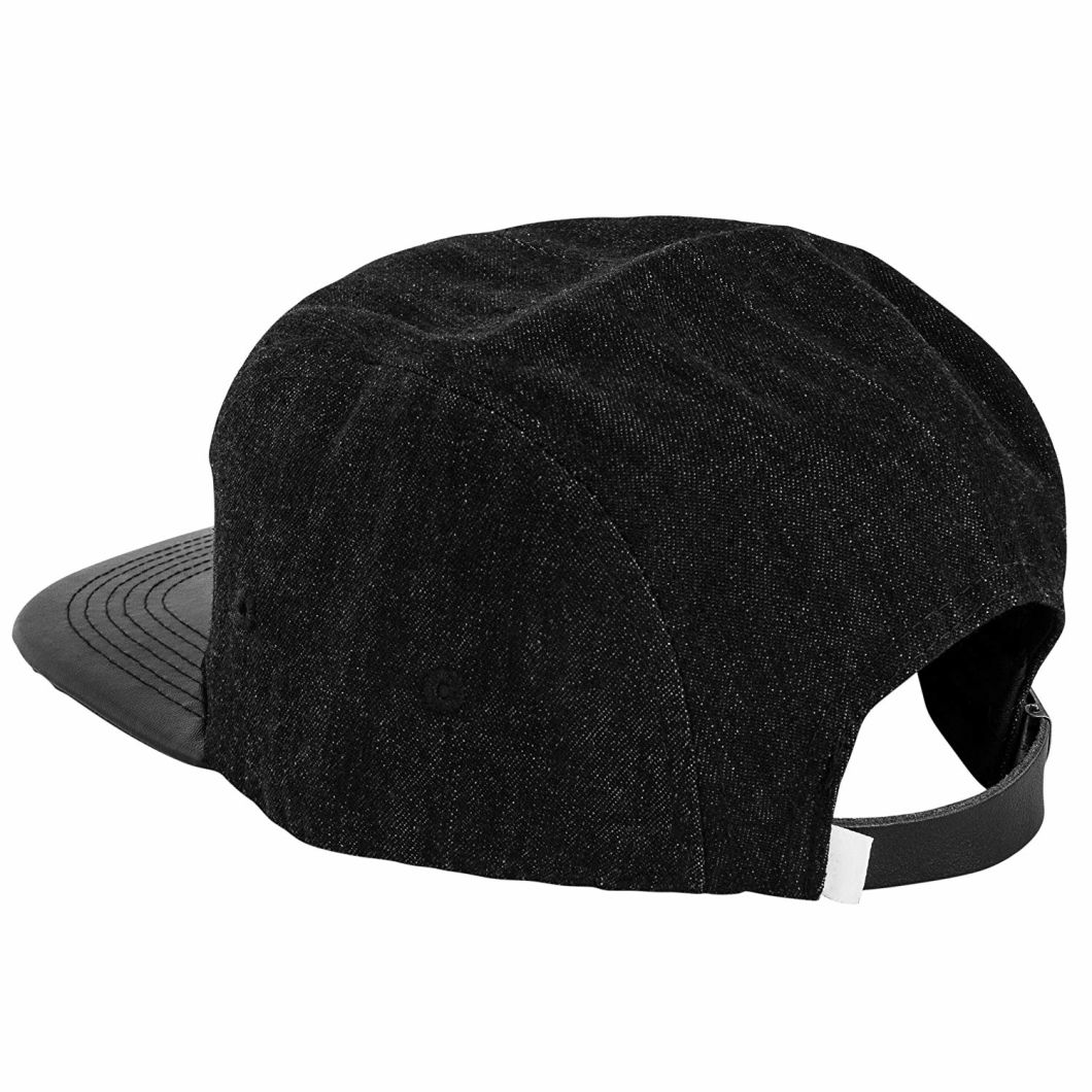 Sedex Audit Custom 5-Panel Patch Jeans Snapback with Leather Brim