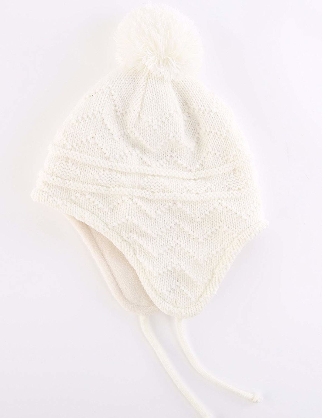 100% Acrylictoddler Baby Fleece Beanie Knit Hat Winter Kids with Earflap