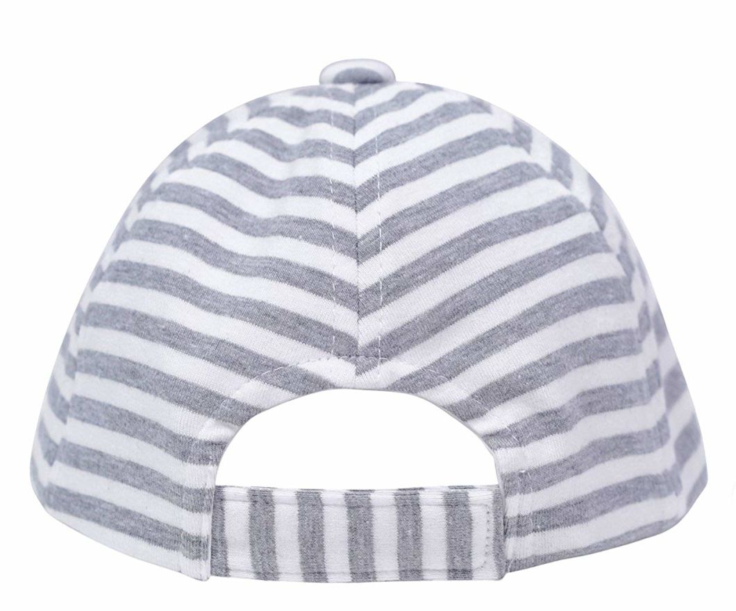 Embroidered Toddler Newborn Baby Baseball Type Stripe Soft Flat Brim Cap