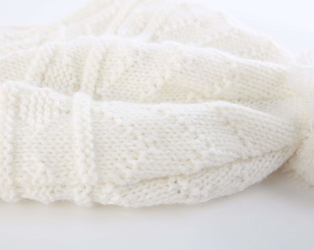 100% Acrylictoddler Baby Fleece Beanie Knit Hat Winter Kids with Earflap