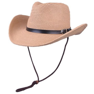 Summer Sun Hat with String Cheap Paper Straw Cowboy Hats for Men