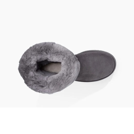 Popular Mature Thigh High Coldproof Ankle Silver Leather Wool Felt Boots