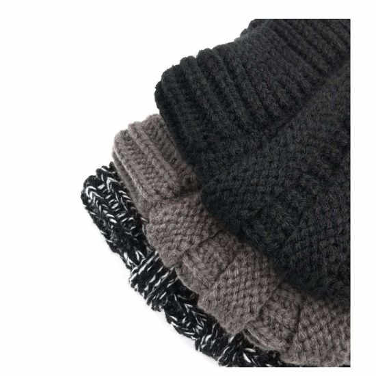 Acrylic Outdoor Winter Warm Stretch Cable Knitted Ponytail Beanie Hat