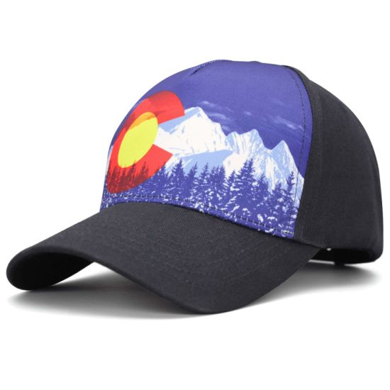 100% Polyester Printed Adjustable Breathable Baseball Cap Hats