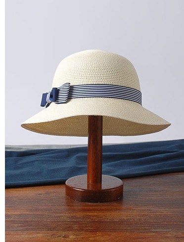 Custom Lady Plain Summer Women Straw Hat with Ribbon Bowknot