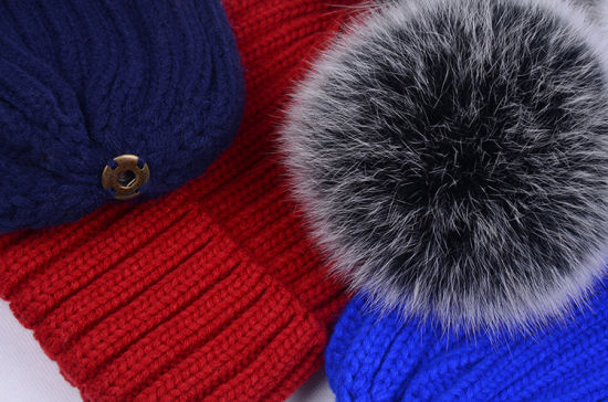 100% Acrylic Custom Blank Winter Warm Beanie Knitted Bobble Hat