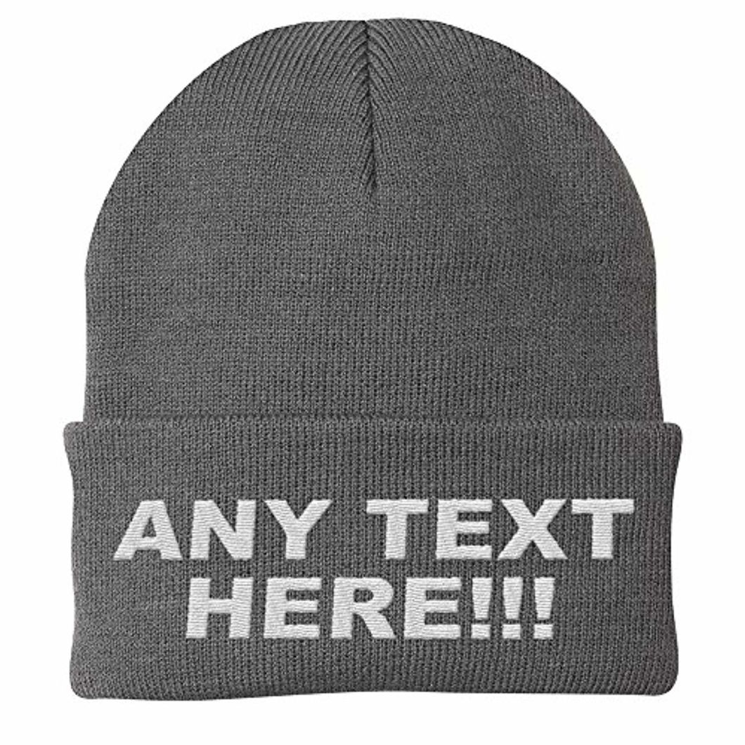 100% Acrylic Personalized Beanie Embroidered Skull Custom Knit Hat