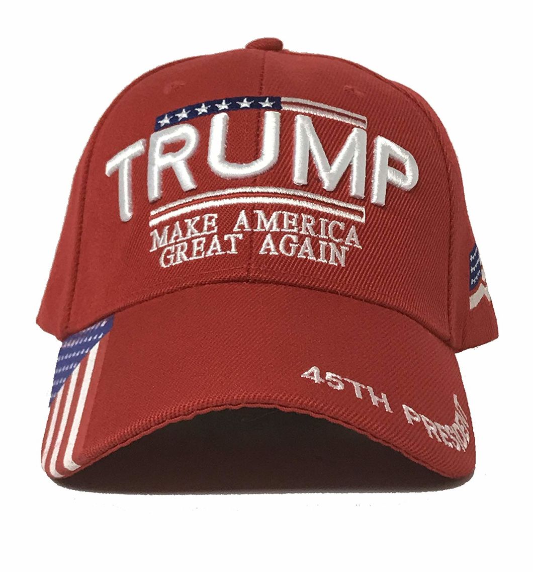 100% Cotton Embroidery American Flag Baseball Style Red Donald Trump Cap