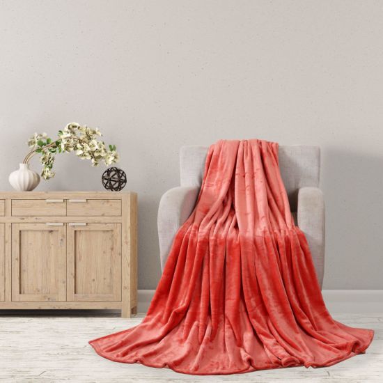 Breathable Polyester Flannel Fleece Cozy Plush Fuzzy Throw Coral Blanket