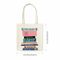100% Cotton Simple New York Canvas Book Tote Bag Printed with Multicolored Stack of Books