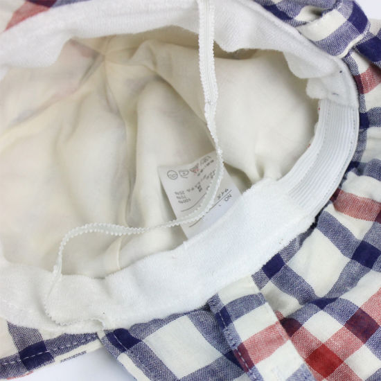 Check Gingham Summer Beach Swim Sun Protection Neck Shade Flap Hat Cap for Toddler Kids