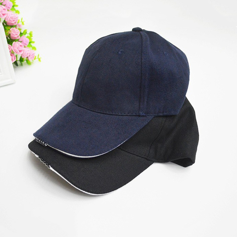 Custom Brushed 100% Cotton Plain Blank LED Light Baseball Cap