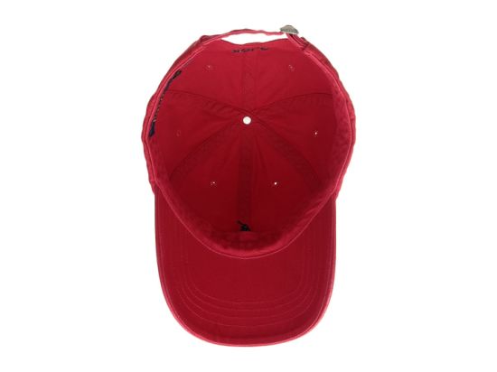 Sedex Audit Adjustable 6 Panel Curved Bill Red Cap with Your Embroidered Logo at Front Back