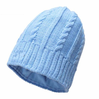 Man Women Acrylic Winter Slouchy Warm Blank Knitted Blue Beanie Hat