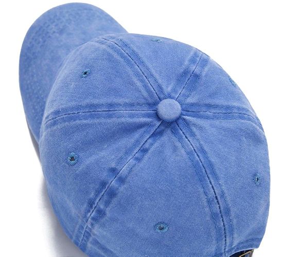 Wholesale Adjustable Plain Cotton Adjustable Washed Twill Baseball Blue Cap