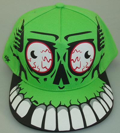 Wholesale Cotton 6-Panel Green Embroidery Custom Boy Funny Snapback Cap