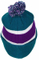 Acrylic Rugby Knit Striped Cuff Slouch Double-Layer Beanie Hat with POM POM