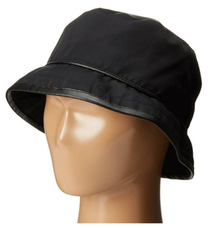Sedex Audit Polyester Waterproof Bucket Black Hat with Leather Trim