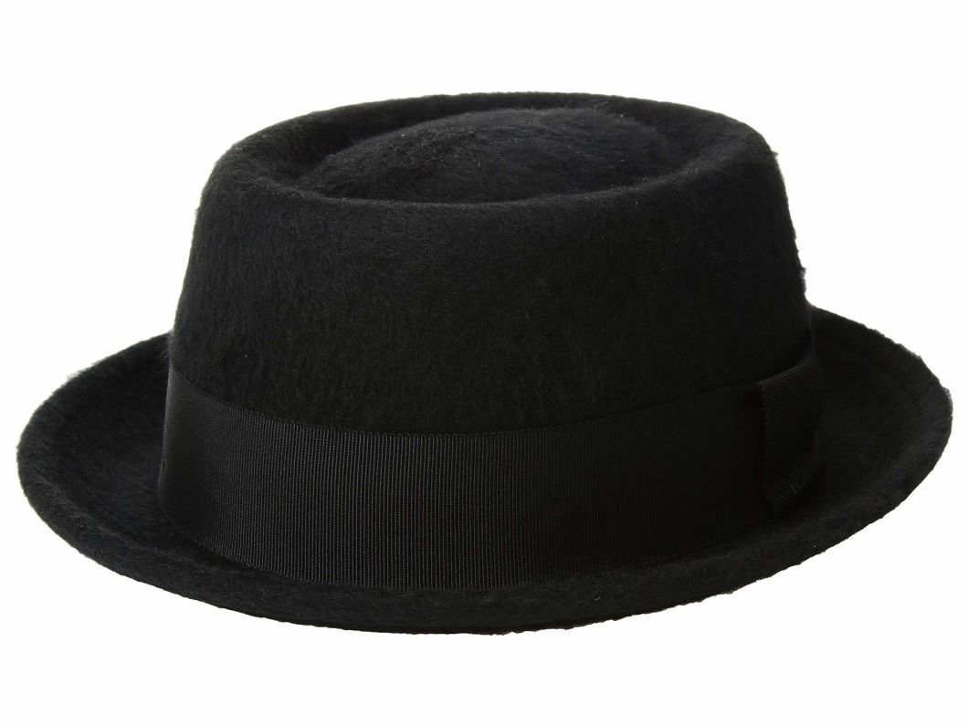 Brushed Wool Grosgrain Ribbon Hatband Bowler Hat with Short Brim