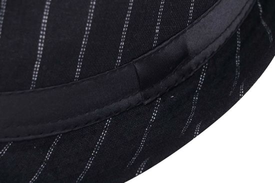 Cotton Gangster Fedora Striped Curved Short Brim Michael Jackson Hat