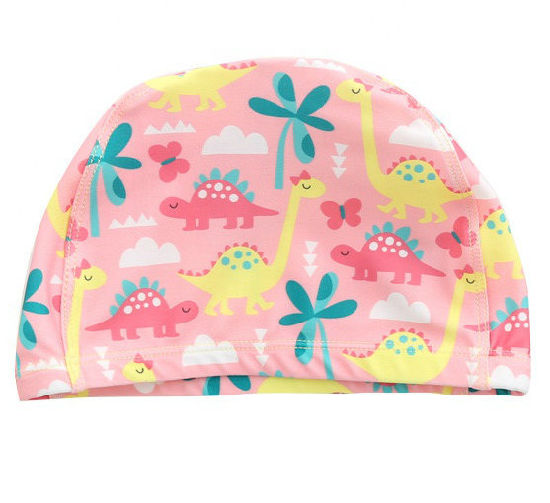 Promotional Beach Hat Custom Kid Cartoon Swimwear Fashion Lycra Swim Cap with Nylon