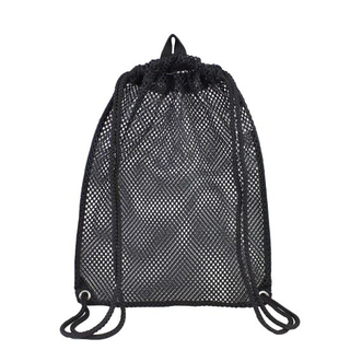 Custom Man Women Breathable Polyester Mesh Drawstring Bag with Cinch-Able Closure for Sports Poolside Beach