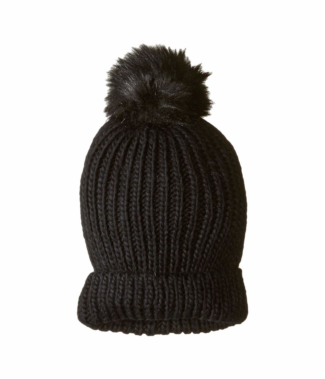 100% Acrylic Hat Winter Women with Interchangeable Faux-Fur POM